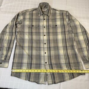 Vintage Wrangler Men's Button Up -‎ Large - Grey With Yellow Plaid